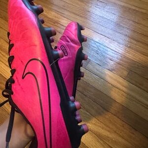 Nike Fuchsia Soccer Cleats with Black Trim